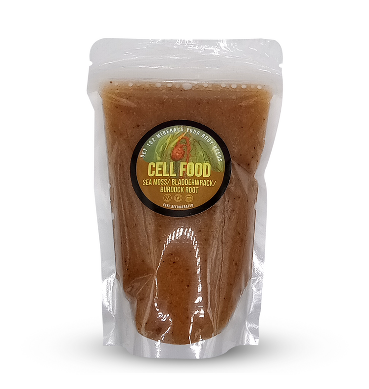 Sea Moss CELL FOOD GEL with Bladderwrack & Burdock Root *102 minerals your Body needs in 1 pouch*