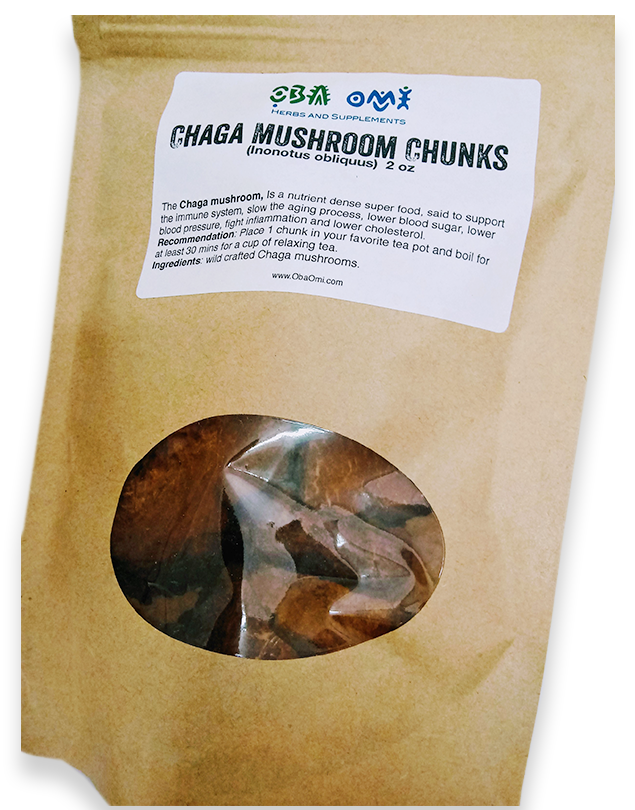 Oba Omi Chaga Mushroom Chunks 2oz