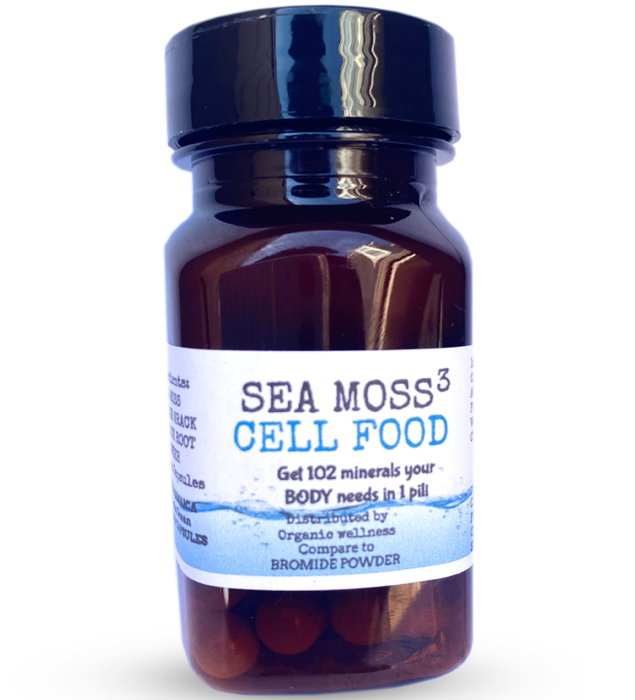 Sea Moss 3 Cell Food CAPSULES Sea Moss, Bladderwrack, Burdock Root Get 102 minerals in 1 pill  "NOW 30 CAPSULES INSIDE!!"
