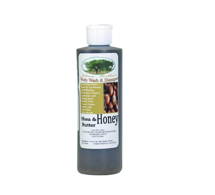 Shea Butter & Honey Black Soap & Body Wash 8 oz