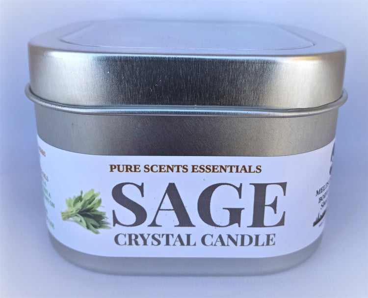 Sage & Crystal Soy Candle by PureScents Essentials