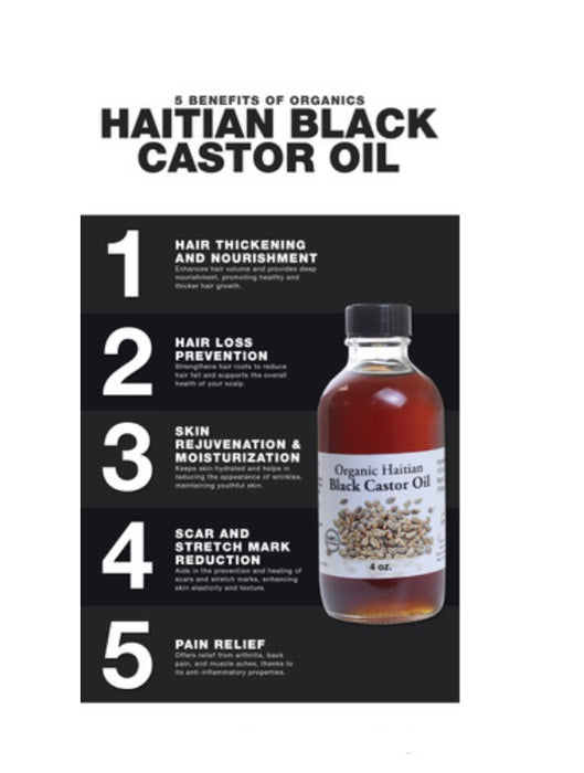 Organic Haitian Black Castor Oil - 4 oz.