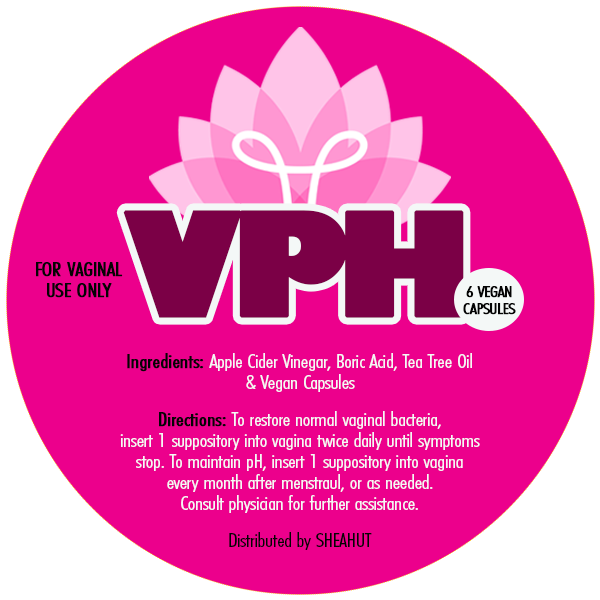 V-pH Natural Vaginal Suppositories made with Boric Acid, Tea Tree oil,Apple Cider Vinegar Vegan capsules
