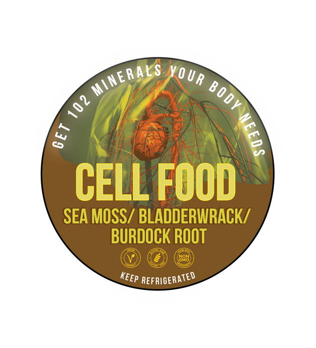 Sea Moss CELL FOOD GEL with Bladderwrack & Burdock Root *102 minerals your Body needs in 1 pouch*