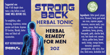 STRONG BACK Organic Herbal Men Tonic - 2oz