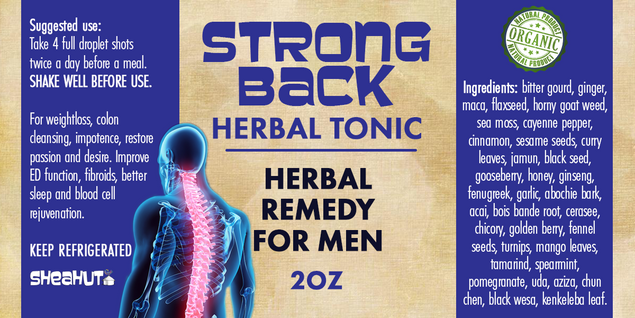 STRONG BACK Organic Herbal Men Tonic - 2oz