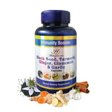 Immunity Booster Capsules 60 ct: Black Seed, Turmeric, Ginger, Cinnamon & Garlic