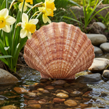 "Lion's Paw"  Scallop Shell, 5 - 6 inches