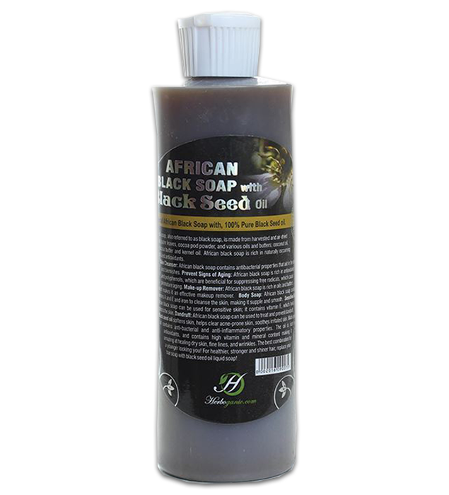 African Black Soap with Black Seed Oil - Liquid Soap (8oz)