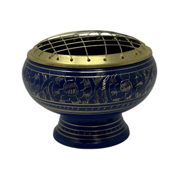 Decorative Brass Screen Burner for Charcoal & Incense