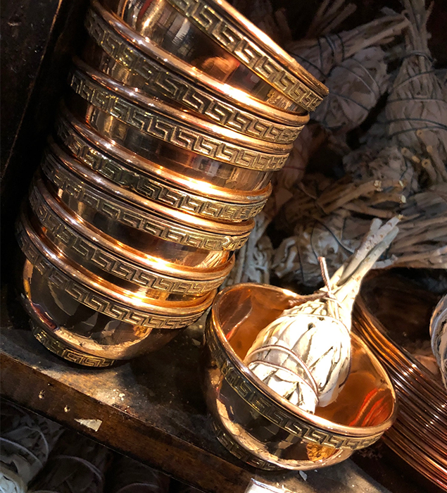Decorative Copper Smudge Bowl