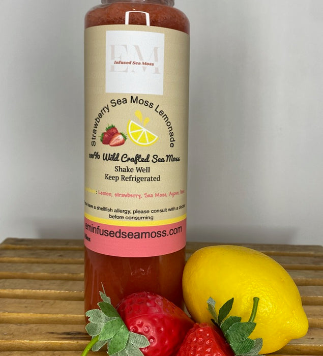 Strawberry Sea Moss Lemonade 16 oz