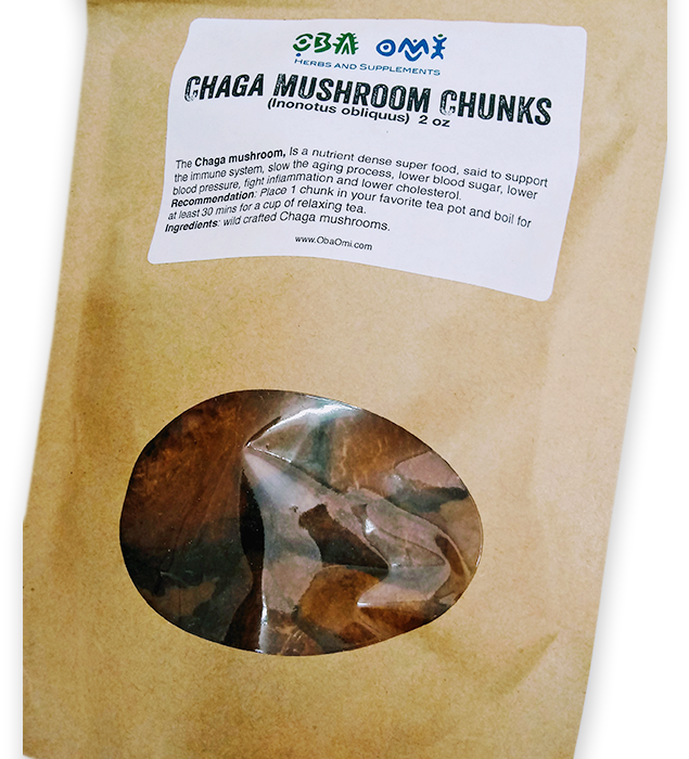 Oba Omi Chaga Mushroom Chunks 2oz