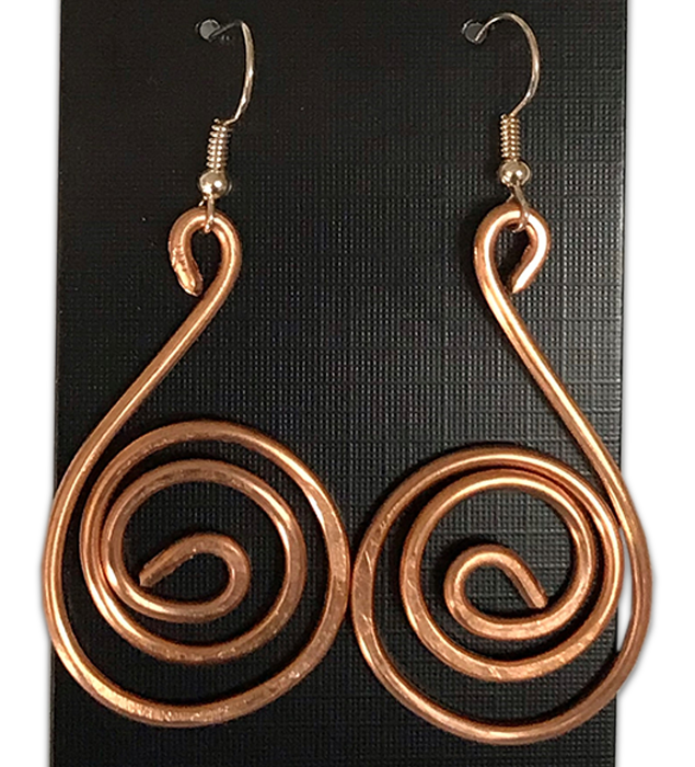Spiral Copper Earrings by Twisted Rose Metal